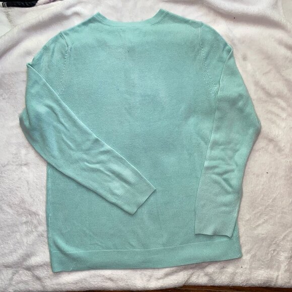 Croft & Barrow Classic Button Front Cardigan Sweater NWT, M, Aqua Haze Turquoise - Picture 3 of 3